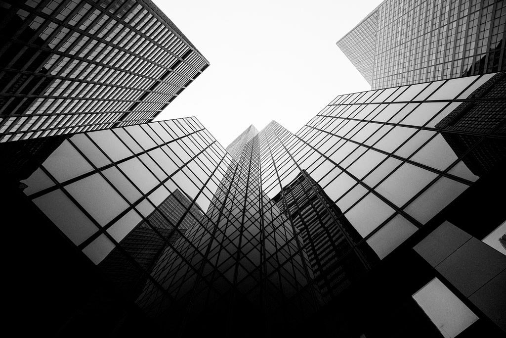 edificios de nueva york en contra picada, portafolio de arquitectura de fotógrafa odette olguin
