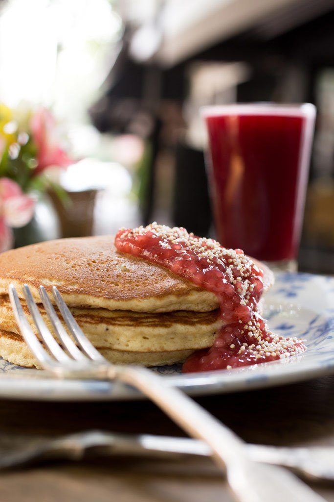 hot cakes gourmet con arándanos