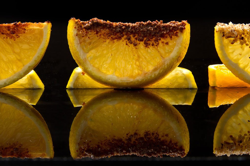 naranjas con sal de gusano